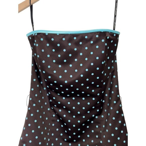 Jessica McClintock Gunne Sax Vintage Polka Dot Strapless Fit and Flare Dress (5) - Picture 6 of 16